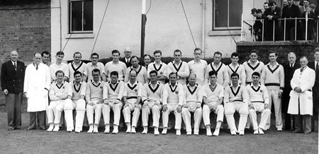 Scotland v Australians, joint teams photo at Hamilton Crescent 1956